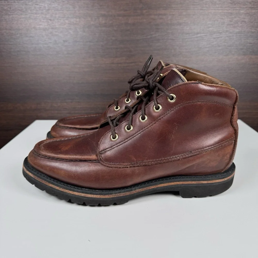 Vtg Filson Men 7904 Uplander Chukka Leather Boots Outdoor Moc Toe USA Vibram 9 D